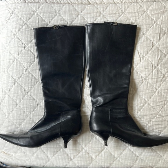 Prada Shoes - Vintage Prada Knee High Kitten Heel Boot